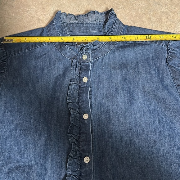Loft Ruffle Chambray Blouse - Picture 8 of 9